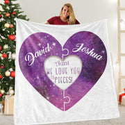 Custom Love You To Pieces Cozy Plush Fleece Blankets with Your Nickname & Kids' Names