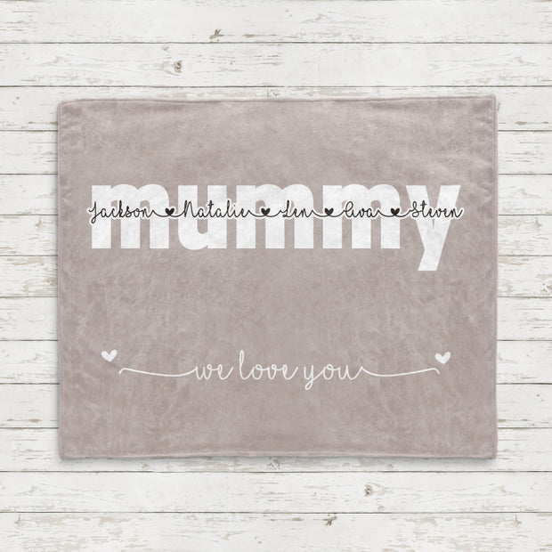 Personalized Fleece Blanket with Your Nick & Kids' Names