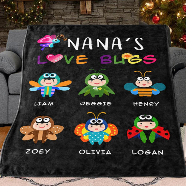 NANA'S LOVE BUGS Custom Grandparent Blanket