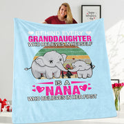 Custom Elephant Cozy Plush Fleece Blankets with Your Nick & Kids' Names