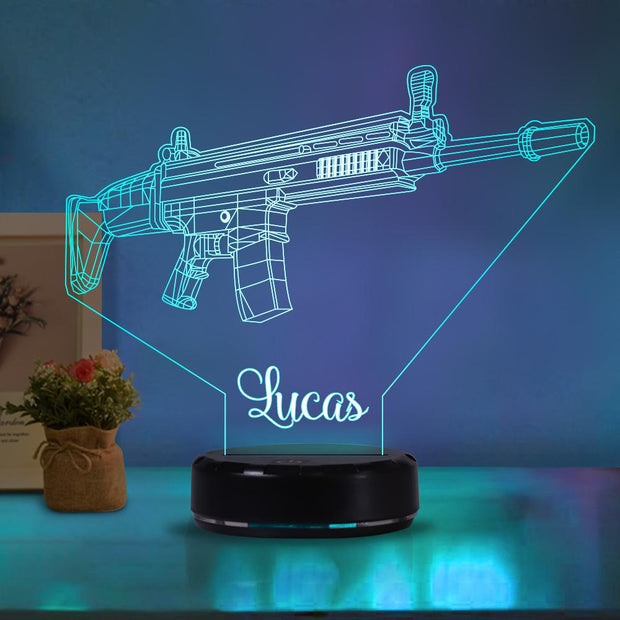 Personalized machine gun acrylic light