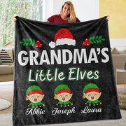 Personalized Little Elves Christmas Family Member Fleece Blanket