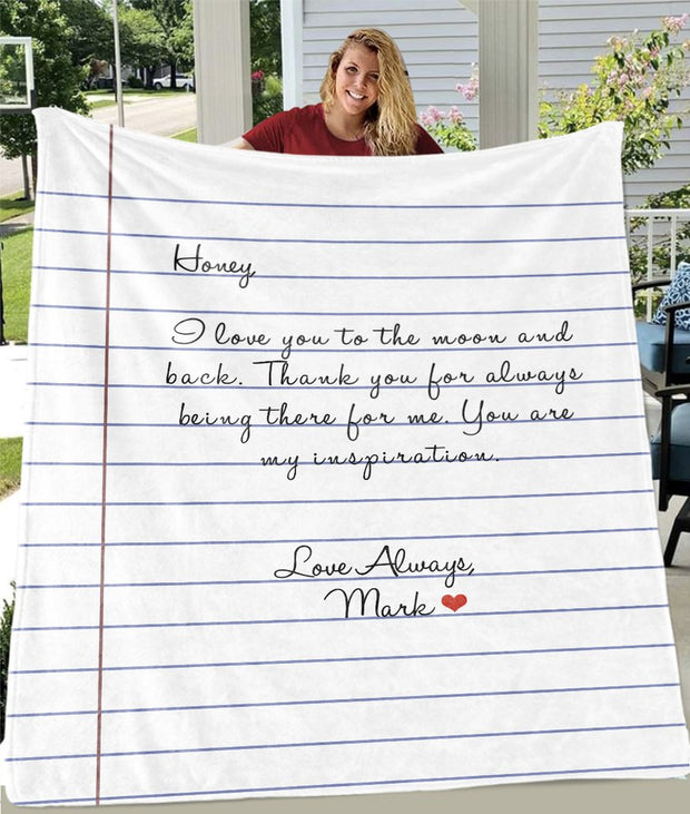 Personalized Love-Letter Valentine's Day Blanket