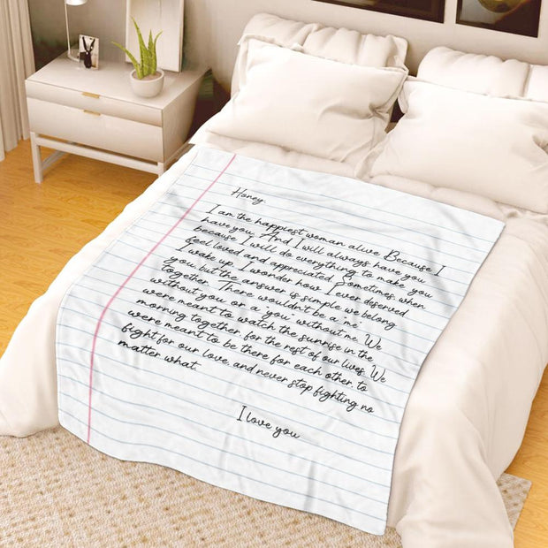 Personalized Love-Letter Valentine's Day Blanket