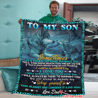 Personalized To My Son Fleece Blanket With Custom Name VII