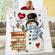 Personalized I love being Fleece Blanket With Nickname and Kid's Name