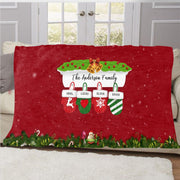 Personalized Christmas Gloves Family Member Fleece Blanket