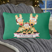 Personalized Christmas Deer Family Pillowcase With Name