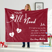 Custom Love Letter Valentine's Day Blanket with Names