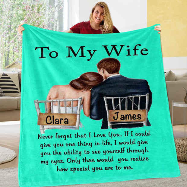 Personalized To My Wife/Husband Fleece Blanket With Custom Names