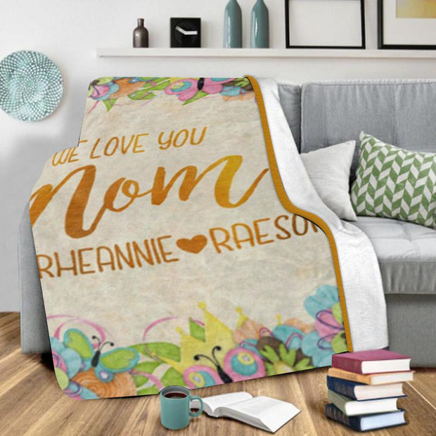 Personalized Floral Nickname and Kid's Name Blanket -BUY 2 SAVE 10%