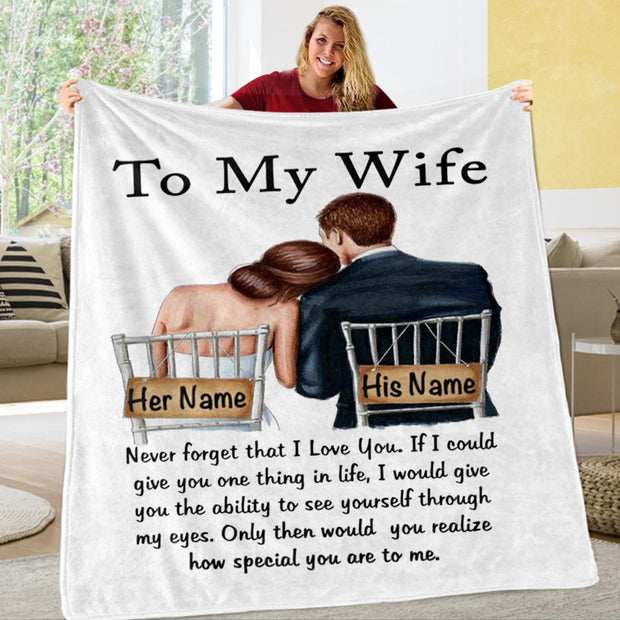 Personalized To My Wife/Husband Fleece Blanket With Custom Names