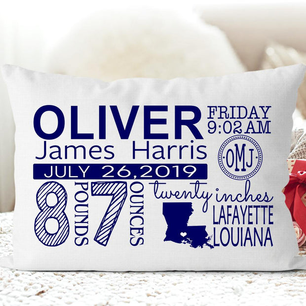 Personalized Birth Announcement Pillowcase for Baby and Mom II