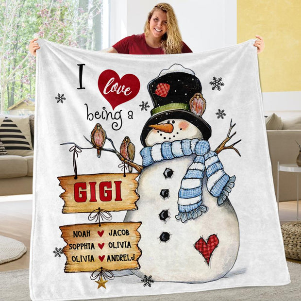 Personalized I love being Fleece Blanket With Nickname and Kid's Name