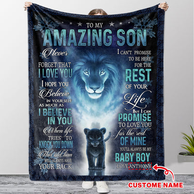 Personalized To My Son Fleece Blanket With Custom Name V