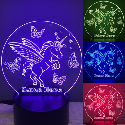 Custom Name Unicorn Children's Night Light - 7 Colors 3D Night Light, New Christmas Gift!