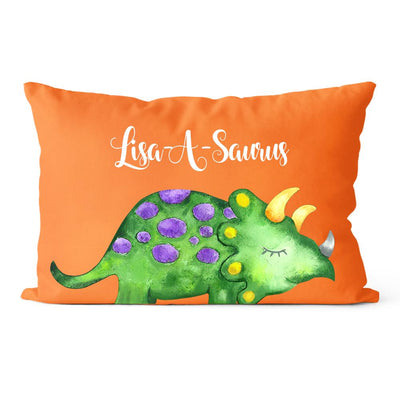 Personalized Dinosaur Name Pillowcase, Custom Dinosaur Kids Bedroom Decor V