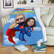 Custom Superhero Portrait Blanket with Photos II- Personalized Mother’s Day Gift