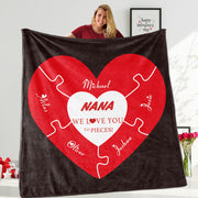 Love You To Pieces Custom Valentine's Day Blankets with Kids' Names