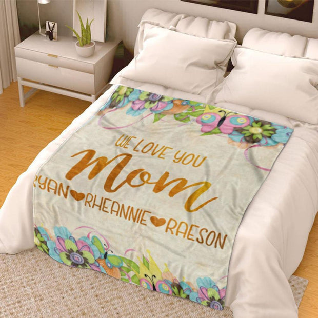 Personalized Floral Nickname and Kid's Name Blanket -BUY 2 SAVE 10%