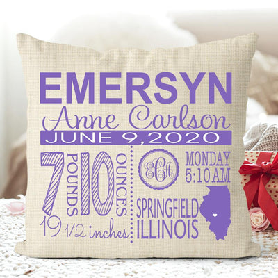 Personalized Birth Announcement Pillowcase for Baby and Mom V