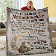 Personalized To My Granddaughter Fleece Blanket With Custom Name III