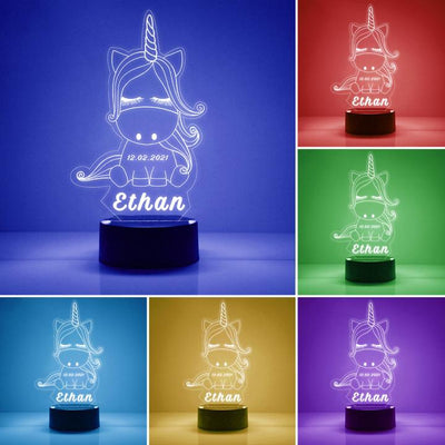 Custom Name Unicorn Children's Night Light - 7 Colors 3D Night Light, New Christmas Gift!