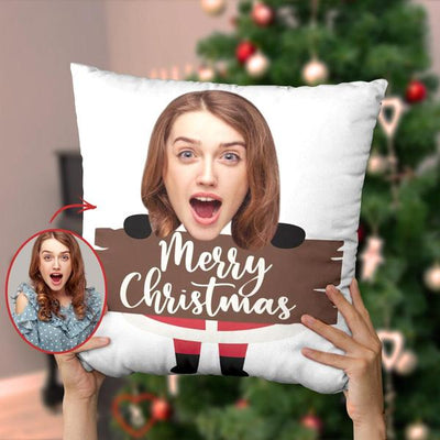 Custom Christmas Pillow, Custom Christmas Santa Claus Face Pillow, Best Christmas Gift
