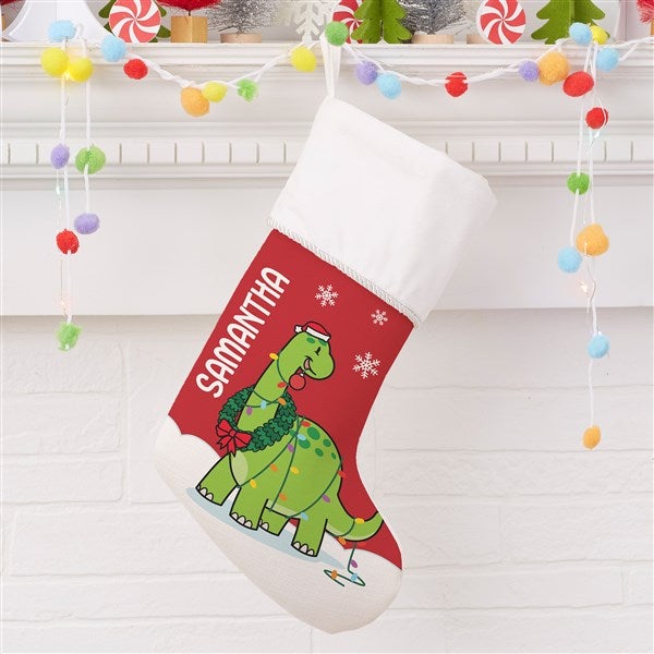 Custom Stocking, Dinosaur Stocking, Custom Christmas Gift