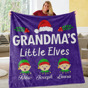 Personalized Little Elves Christmas Family Member Fleece Blanket