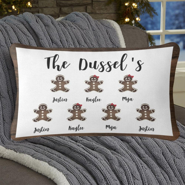 Personalized Gingerbread Christmas Family Pillowcase With Name I