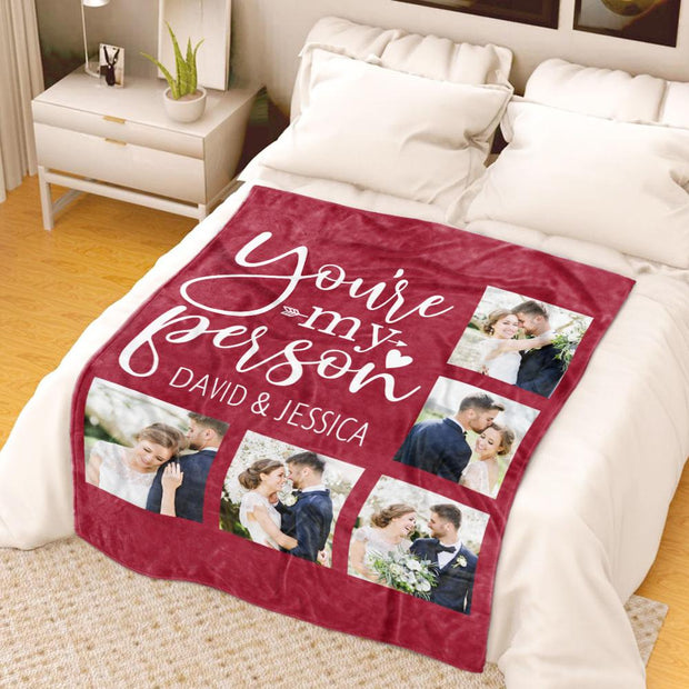 You Are My Person Custom Photo Valentine's Day Blanket