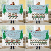 Personalized Christmas Family Member Fleece Blanket II
