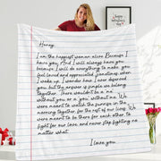 Personalized Handwriting Love-Letter Blanket
