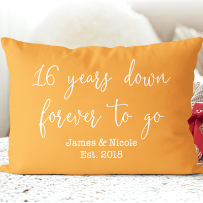 Custom Year and Name Anniversary Pillowcase I - Wedding Anniversary Gift