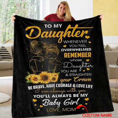 Personalized To My Daughter Fleece Blanket With Custom Name III