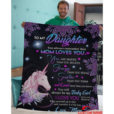Personalized To My Daughter Fleece Blanket With Custom Name IV