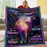 Personalized To My Granddaughter Fleece Blanket With Custom Name IV