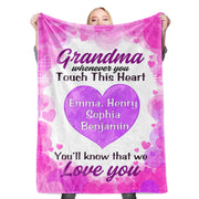 Personalized Peach Heart Blankets with Your Nick & Kids' Names