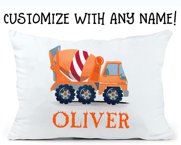Custom Name Construction Truck Children's Pillowcase IV