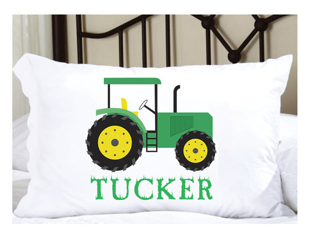 Custom Name Farm Tractor Children's Pillowcase I