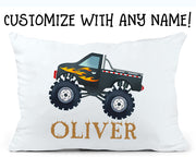 Custom Name Monster Truck Children's Pillowcase II