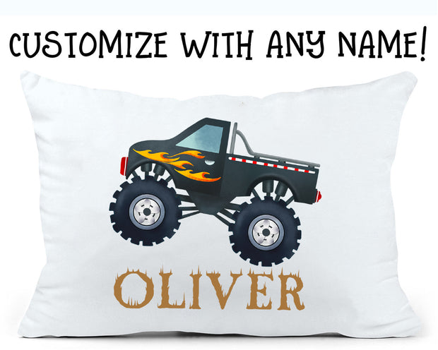 Custom Name Monster Truck Children's Pillowcase II