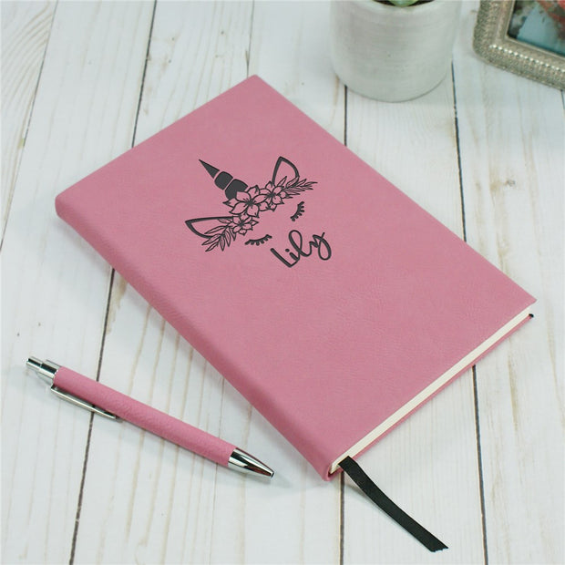 Personalized Unicorn Leather Journal,Christmas Gift，Custom Name Gift