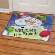 Personalized Snow Couple Doormat,Custom Family Gift,，Christmas Gift