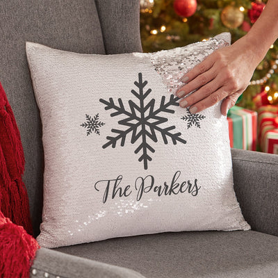 New Christmas Snowflake Sequin Pillowcase