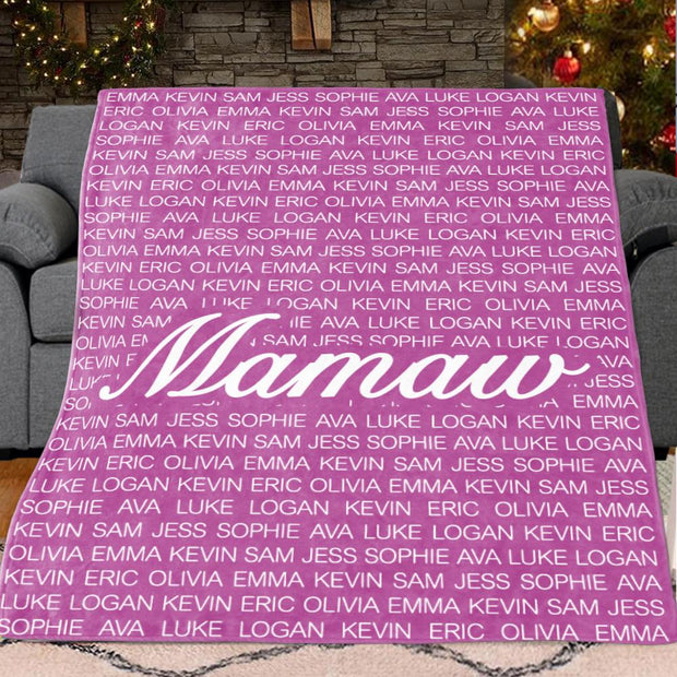 Custom Cozy Plush Fleece Blanket with Nickname & Kids Names