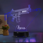 Personalized machine gun acrylic light