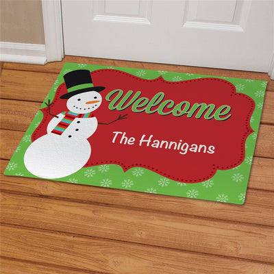 Personalized Snowman Welcome Doormat,Custom Family Gift,，Christmas Gift
