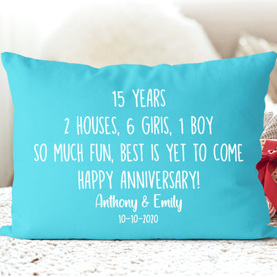 Custom Year and Name Anniversary Pillowcase II - Wedding Anniversary Gift